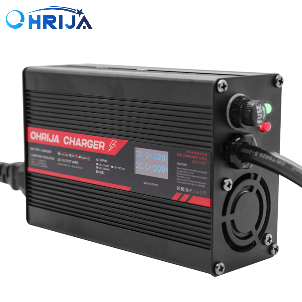 84V 20A Smart Charger - Ohrija เคสอะลูมิเนียมอัจฉริยะเครื่องชาร์จ3A 54.6V เหมาะสำหรับที่ชาร์จความเร็วสูงที่มีจอแสดงผล LCD ขนาด13S