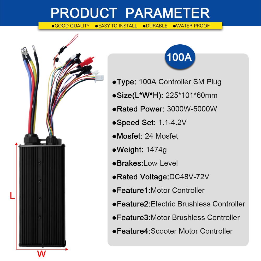 EBike Sine WAVE Controller 100 - 72V 100A Sabvoton Controller บทวิจารณ์และราคา